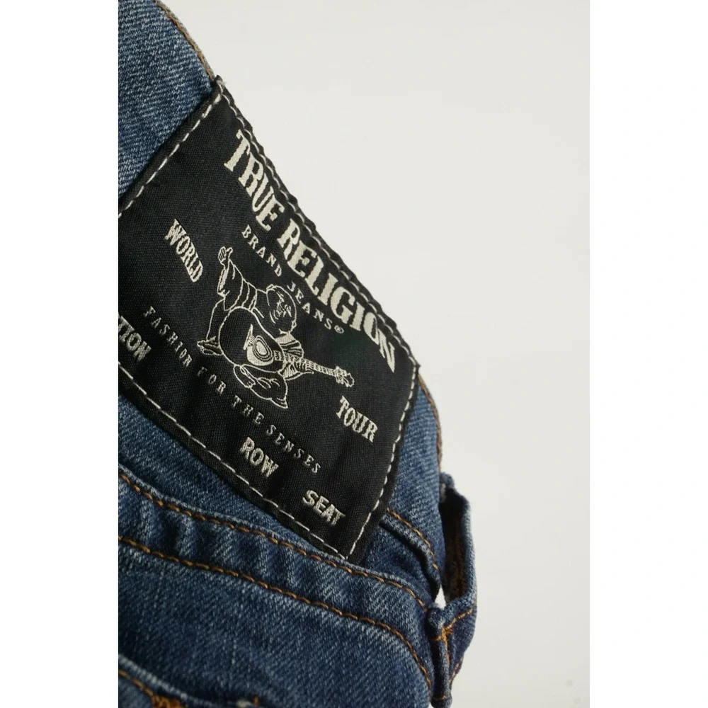True‎ Religion Rocco Relaxed Skinny Distressed Denim Men's 29 x 34 Blue Jeans